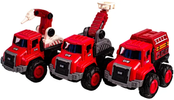 Brandbiler i metal med inerti 3 ass.