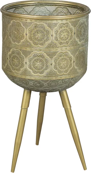 DUTCHBONE Botanisk urtepotteskjuler M - messing jern